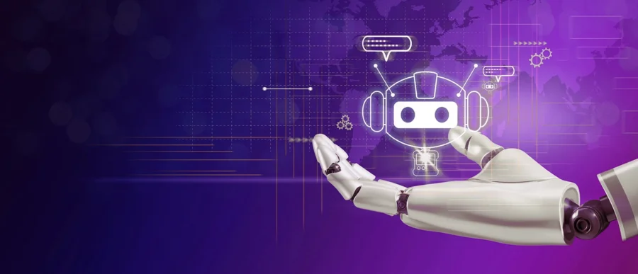 Chatbot Chat with AI, Artificial Intelligence. Robot using technology smart robot AI